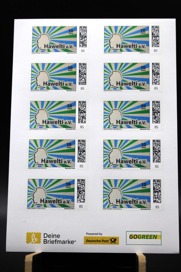 Sonderbriefmarken „10 Jahre Hawelti e.V. – Werk von MicArt63“
